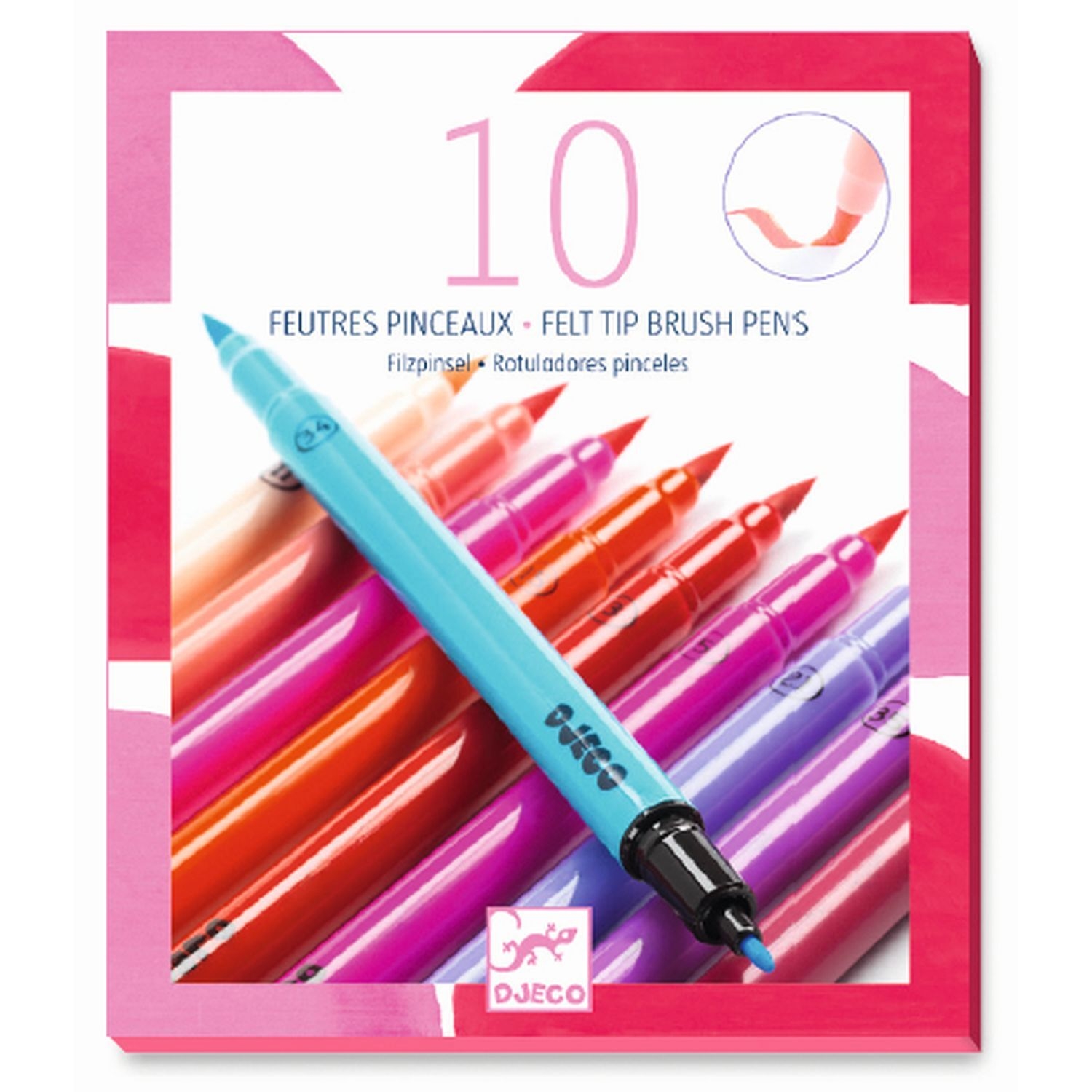 Djeco DJ08802 Farben: 10 Filzstifte-Mädchenfarben